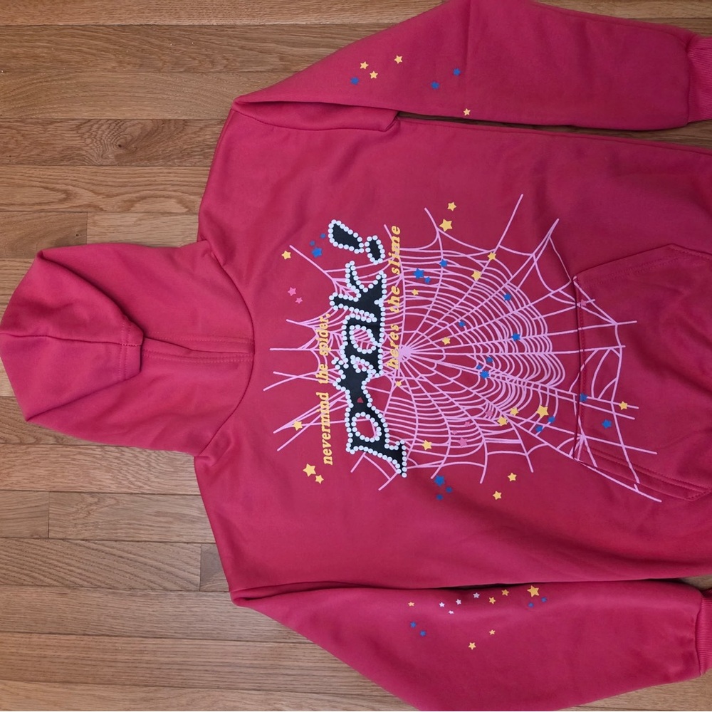 Vibrant Pink Graphic Hoodie for Men